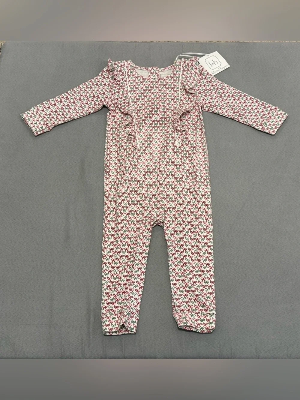 Lila Hayes holiday bows romper